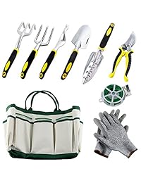 auelife Juego de herramientas de jardín, de mano de aleación de aluminio Kit de jardinería