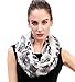 Lina & Lily Sugar Skull Print Women's Infinity Scarf Lightweight (White)