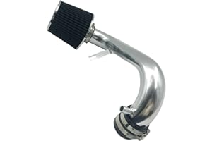 OBUYTO 2.5-Inch Cold Air Intake System Kit + Filter Compatible for Honda Civic DX/LX/EX/GX/VP AT/MT 1.7L 2001-2005 AT/MT (Silver Tube & Black Filter)
