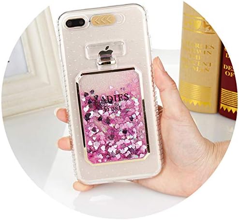 Luxury Bling Stars Dynamic Liquid Quicksand Clear Phone Case for iPhone X Max XR 7 8 6 6S Plus 5 5S SE Cover Led Flash Light Up,Pink,for iPhone 6 6S