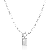 FORTUVA Gold & Silver Plated Cross Pendant Necklace for Women, Dainty Paperclip Chain, Christian Jewelry Gift for Baptism, First Communion, Faith Necklace