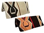 Tahoe Tack Lucky Horseshoe New Zealand Wool Western Horse Saddle Blankets 34 x 36 (Cream)