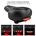 WESTGIRL Bike Seat with LED Light,Oversized Bike Saddle Most Comfortable Replacement Bicycle Saddle,Wide Soft Padded Bike Cushion with taillight for Women and Menthumb 1
