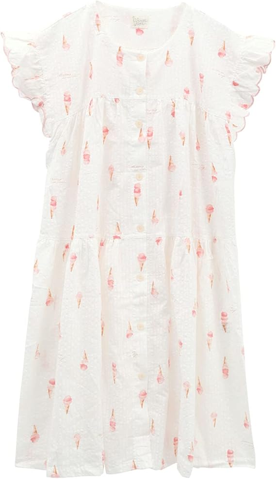 Amazon ナルエー Narue パジャマ コットンサッカー アイスクリーム ワンピース ルームウェア Wh ホワイト M L ルーム ワンピース ネグリジェ 通販