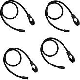 Heavy Duty Adjustable Elastics Stretch Lock Shock Bungee Cords Rope with PVC Coated Buckle All Black for Motorcycle, Cargo, Camping, RV, Trailer, Bicycle Carrier Rack, Trunk,Luggage (4 Pack)