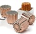 Pack of 4 Copper Tinned Interior Molds Cannele From Bordeaux French Custard Coffee Cake Traditional Pastry - 2.3 Inches