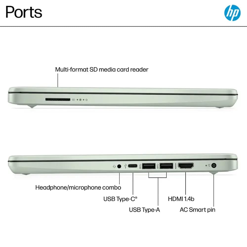 HP 14 Ultrabook • Back to School Limited Edition w/Microsoft 365 • Intel 4-Core CPU • 32GB RAM • 1.6TB Storage (128GB OnBoard w/ 512GB Portable Drive + 1TB OneDrive) • Willow Green • Win 11