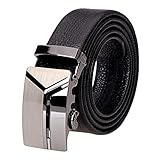Vbiger Fashion Men's Ratchet Belt Automatic Buckle Full Grain Genuine Leather 35mm Wide