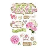 Paper House Productions STDM-0256E 3D Cardstock Stickers, Sisters (3-Pack)