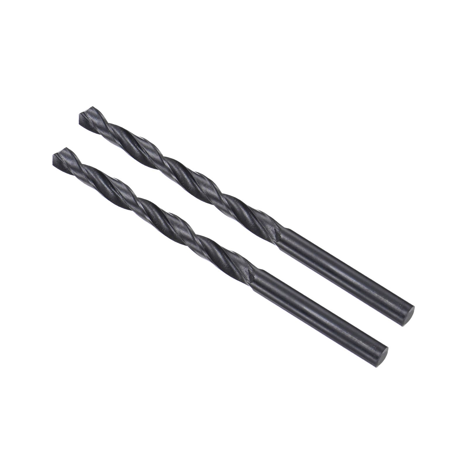 CoCud 6542 High Speed Steel Twist Drill Bits, 5.1mm Diameter 85mm Length, Black Oxide Straight Twist Jobber Drill Bit - (Applications: for Metal Woodwork Plastic Aluminum), 2-Pieces