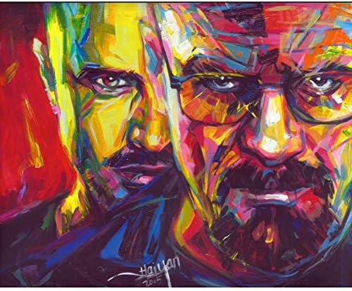 Breaking Bad Heisenberg 3D Poster Wall Art Decor Print | 11.8 x 15.7 | Lenticular Posters & Pictures | Merchandise Gifts for Guys & Girls Bedroom | Walter White & Jesse Pinkman Popular TV Show Series