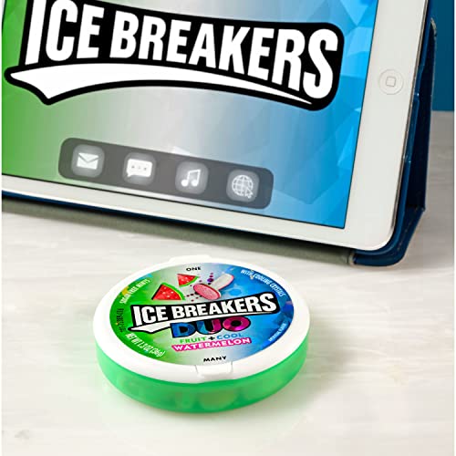 ICE BREAKERS DUO Watermelon Flavored With Cooling Crystals, Sugar Free