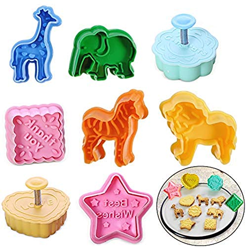 Rainmae 8pcs Animals Baking Pie Cookie Cutter, Fondant craft Cake