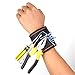 Danslesbls Magnetic Wristband W/Strong Magnets for Holding Screws, Nails, Drill Bits. Magnetic Belt Clip ! The Complete Tool Gift Set Idea for DIY Work for Handyman(red) (Magnetic Black)