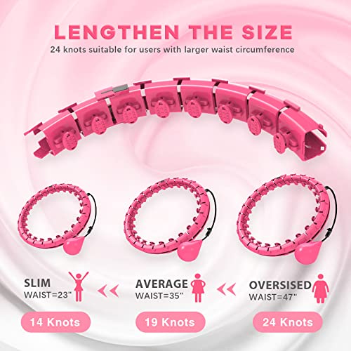 Gurzita Infinity Hoop for Adults Weight Loss,Weighted Fit Hoops for Exercise,24 Knots Detachable Fitness Hoop