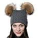 URSFUR Unisex Autumn Knit Wool Beanie Hat Women Winter Hat with Ball Pom Pom