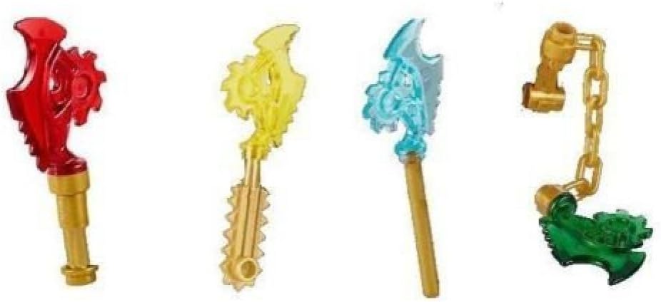 LEGO Ninjago Ninja Set of 4 Techno Blades (LOOSE) - Red, Blue, Green, Yellow