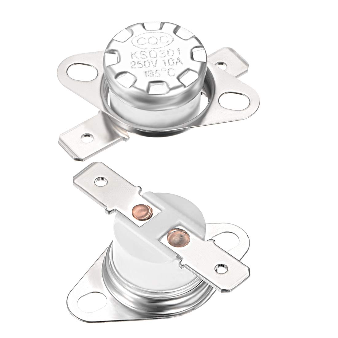 sourcing map KSD301 Thermostat 135°C/275°F Normal Closed N.C Adjust Snap Disc Temperature Switch for Microwave,Oven,Coffee Maker 2pcs