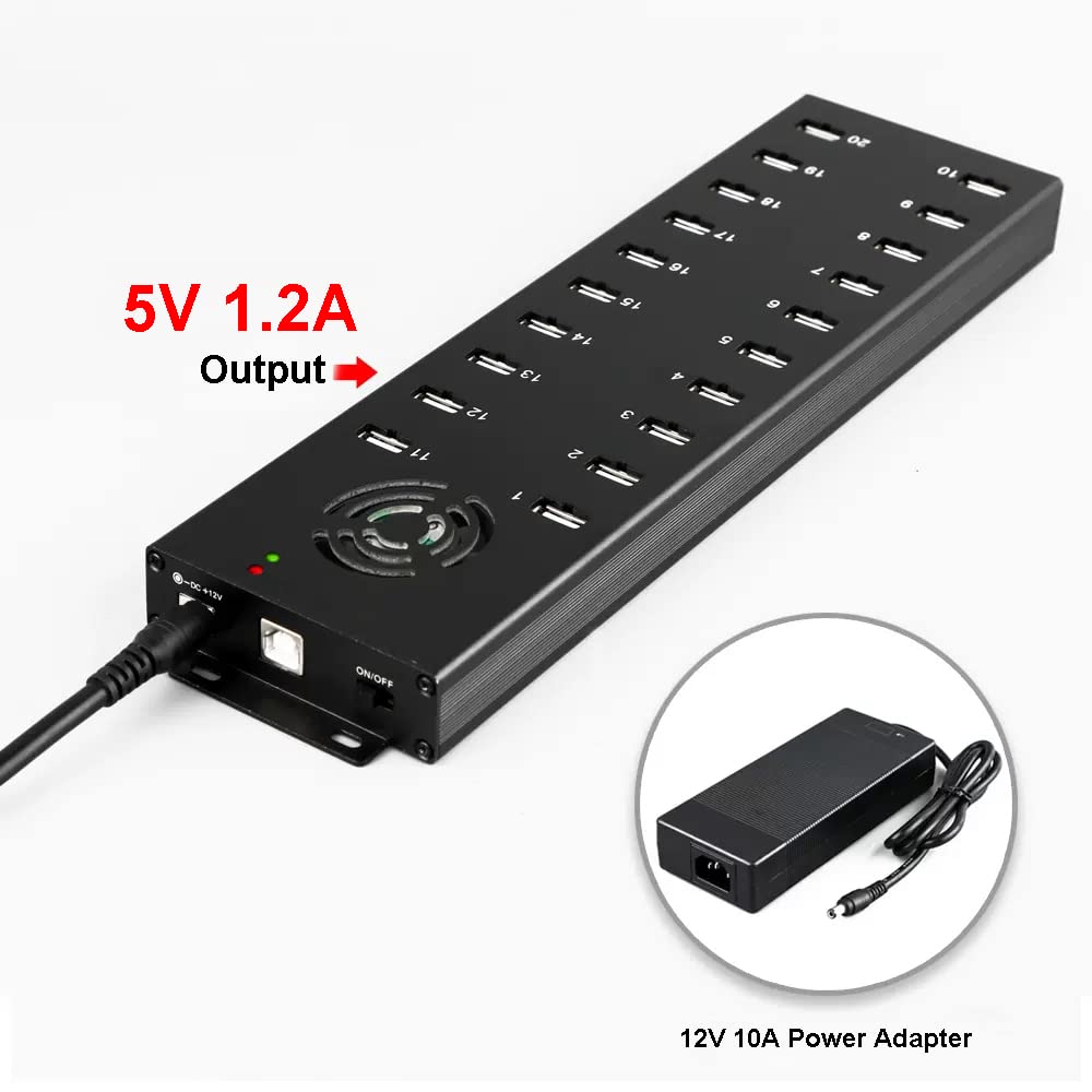 UHPPOTE Industrial Grade 20 Port USB2.0 Hub Data Sync