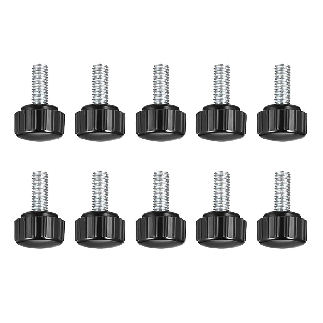 Boxonly Knurled Clamping Knobs Grip for Saw Drill Press Lathe and Routing Jigs Round Head Clamping Handle Bolt with Plastic Knobs M5 x 16mm 10pcs