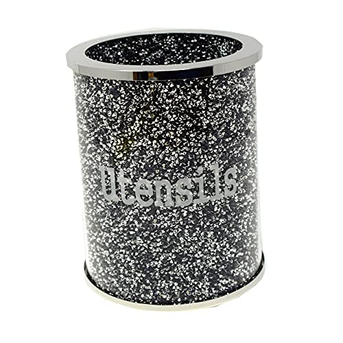 Sparkle Ornament Bling Crushed Diamond Gift | CRYSTALLIZED Kitchen Utensil jar storage box cannister Handmade Craft | Crushed Diamond Display | Wedding Anniversary, Birthday Present, Home Decor