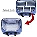 Teamoy Knitting Bag with Inner Detachable Divider, Yarn Storage Crochet Bag for Unfinished Projects, Crochet Hooks and Other Accessories, Dark Blue