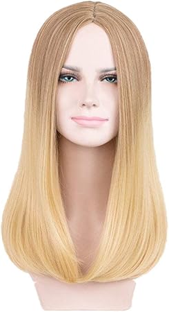 Amazon Co Jp Zhouqinmei 長いストレート髪のかつらで薄茶色のグラデーションの女性モデルリネン Color As Shown ビューティー