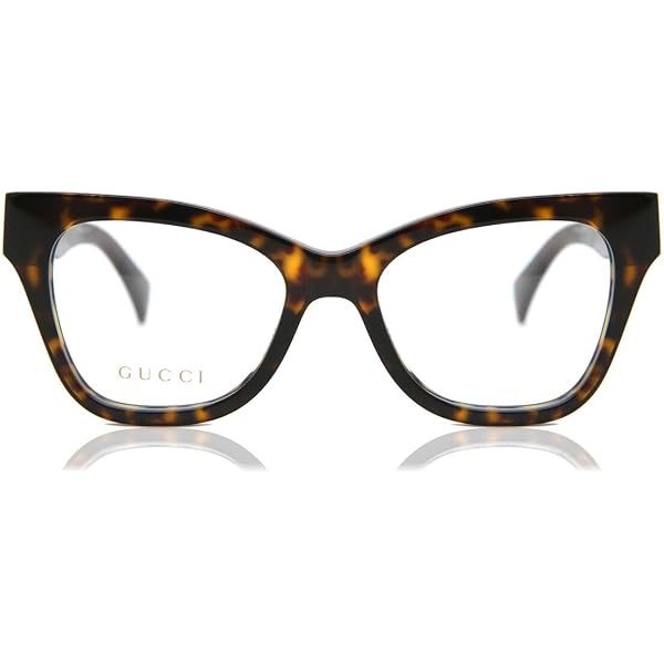Amazon.com: Gucci 0184O 002 Havana Plastic Square Eyeglasses  display picture 3