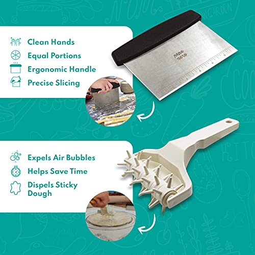 Pepe Nero Adjustable Wood Rolling Pin Set Rolling Pin with thickness