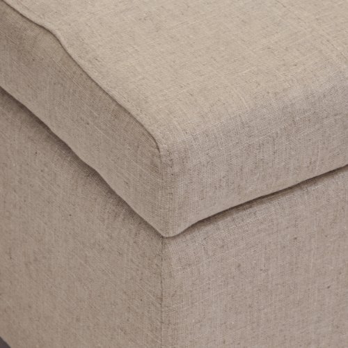 Best Selling Mission Tufted Fabric Storage Ottoman Bench, Beige - Thumbnail 7