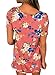 Chase Secret Womens Floral Print Casual Shirts Crisscross Front V Neck Blouse Tops Large Pink