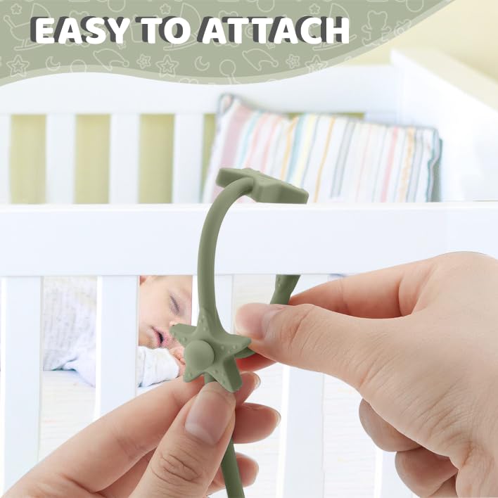 Toy Safety Straps MORIBOX Adjustable Silicone Pacifier Clips for