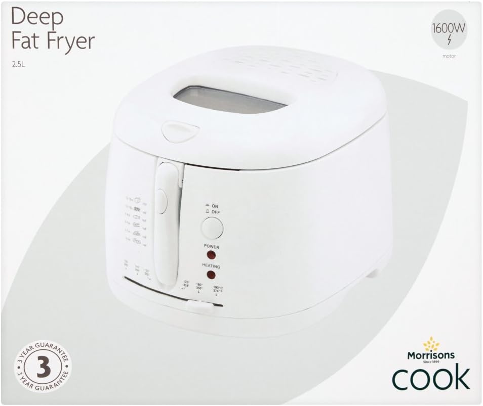 Morrisons Cook White Deep Fat Fryer, 2.5 Litre Amazon.co.uk Grocery