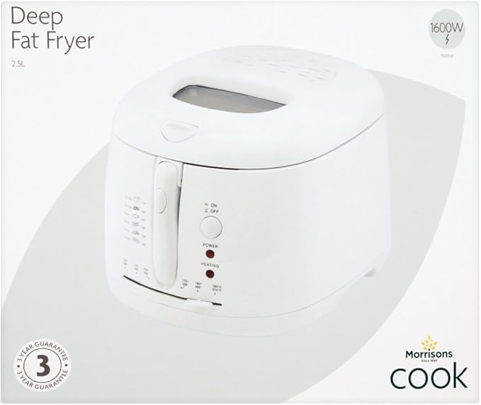 Morrisons Cook White Deep Fat Fryer, 2.5 Litre Amazon.co.uk Grocery