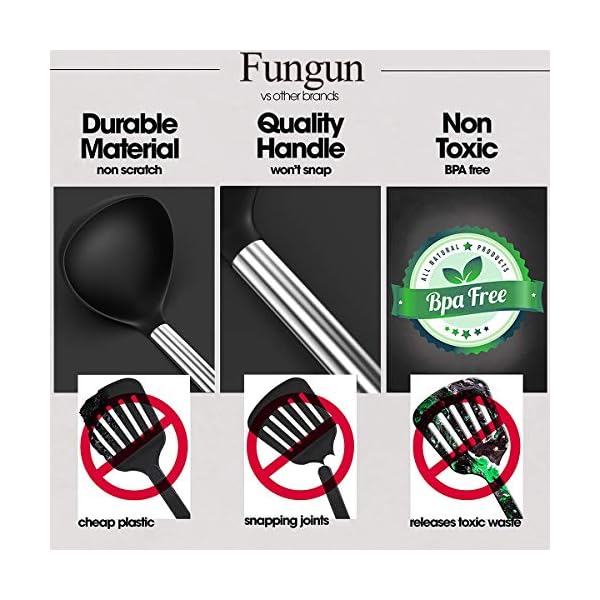 Fungun 27 Pcs Combination Kitchen Utensil Set, Silicone Cooking Utensils Set with Stainless Steel Handle - Kitchen…