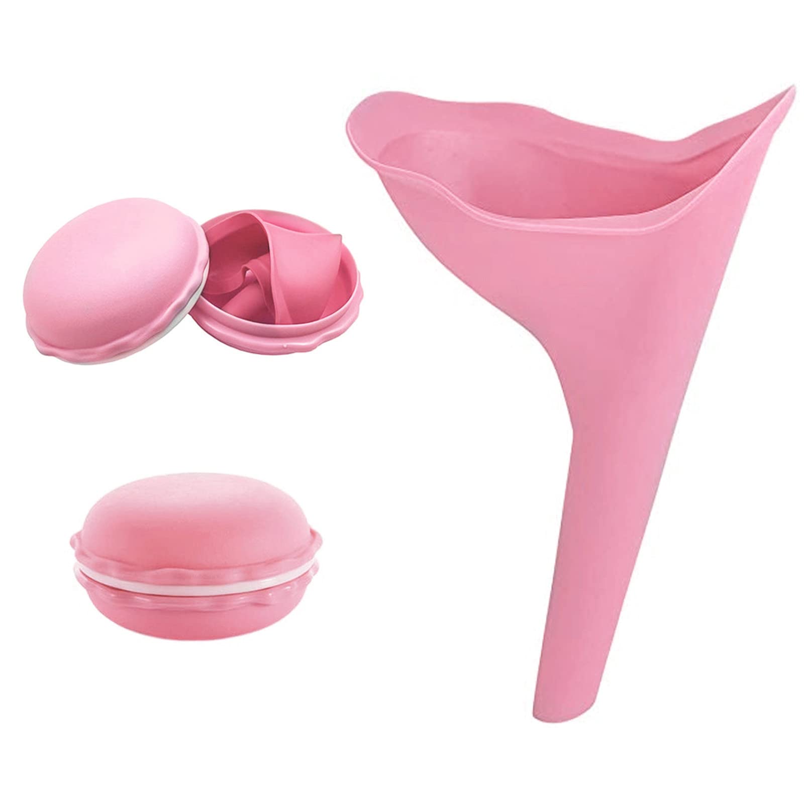 Urinella for Women, Female Urinal Silicone Funnel Portable Urinal for Women Standing Up to Pee Funnel Reusable Women's Urinal for Women, Outdoor, Activities, Camping - Pink