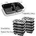50 SZUAH Meal Prep Containers - Bento Lunch Boxes with Lids - 2 Compartment Food Containers, Stackable & Reusable, Dishwasher/Microwave/Freezer OK - 34 oz … …