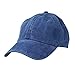 DALIX Mens Pigment Dyed Washed Cotton Cap - Adjustable Hat 6 Panel Unstructured (Heavy Washed Navy Blue)