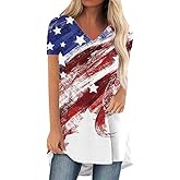 KKG Tops Tunics for Women to Wear with Leggings, Casual Loose Fit V Neck Short/Long Sleeves T Shirt