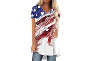 KKG Tops Tunics for Women to Wear with Leggings, Casual Loose Fit V Neck Short/Long Sleeves T Shirt