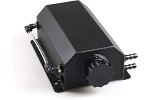 Dyno Racing Universal 2L Alloy Engine Oil Fuel Gas Catch Can Breather Tank Bottle Coolant Radiator Overflow Tank (Blcak)