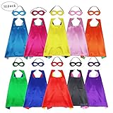 D.Q.Z Kids Superhero Capes and Masks - Super Hero Dress Up Party Favor-10 Pack