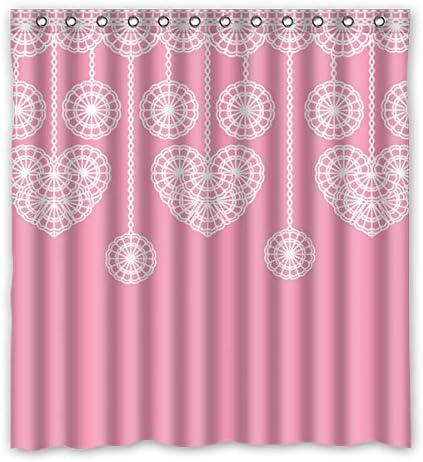 Universal Custom Pink Lace Design Fashion Home Life Polyester waterproof shower curtain 66"x72" (167cm x 183cm)
