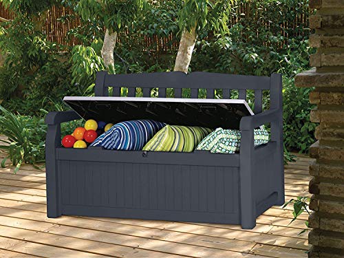 Koll Living Garden Gartenbank - anthrazit - Kissenbox mit Stauraum - 265 Liter Raumvolumen - ca. 220 kg Deckelbelastung – Bild 4