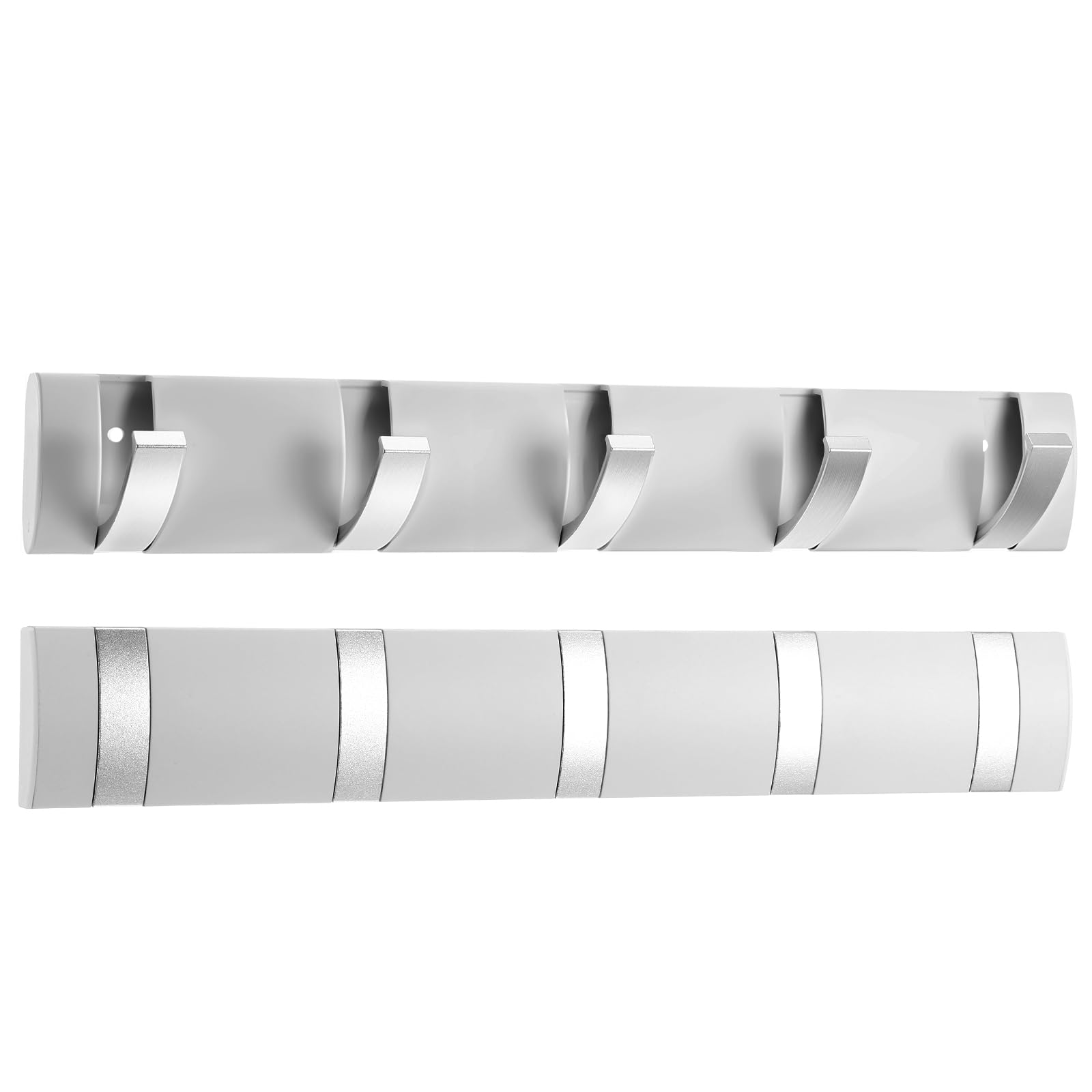 Photo 1 of 2 Pack Wall Mounted Coat Rack, Floating Rack with Retractable Hooks, Door Wall Coat Rack Aluminum Space Saving Wall Hangers Hook Rail for Entryway Bathroom Hat Towel