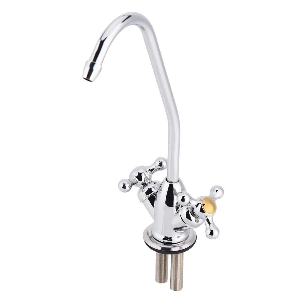 1/4'' Zinc Alloy Kitchen Water Filter Faucet, Drinking Water Faucet with Double Handle Reverse Osmosis RO Drinking Water Filter