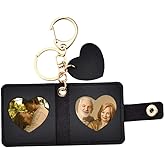 Xiyantiji Leather Photo Keychain for Women Men Anniversary Memorial Gifts for Family Friends Picture Key Chains for Purse