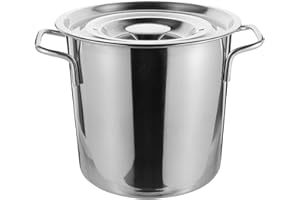 SWETRACE Stainless Steel Soup Pot 25cm Deep Bucket with Lid Double Handle Food-Grade Cooking Stockpot