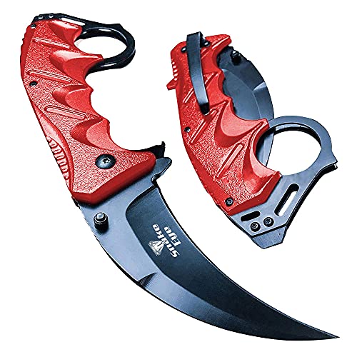 Snake Eye Tactical Everyday Carry Karambit Style Folding Pocket Knife