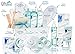 Ocean Bliss Extra Large Spa Bath Gift Basket,Great Christmas Gift, Includes 3 Bath Bombs, Shower Gel, Bubble Bath, Lotion, Scrub, Pumice Brush, Glass Candle, Slippers, Massage Stick & 5 More Items
